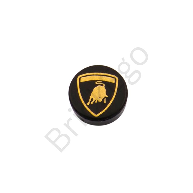 LEGO Round TILE 1X1 Decorated Replacement Part - Lamborghini Logo