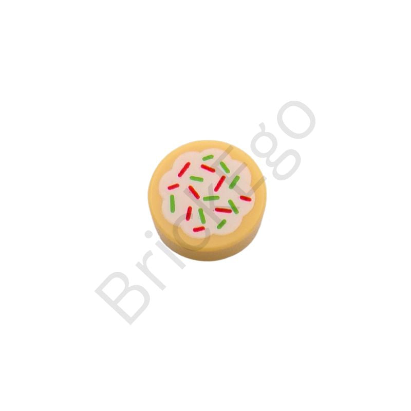 LEGO Tile 1 x 1 Round with Cookie Pattern with Sprinkles