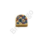 LEGO Tile 1x1 Half Oval with Oven Mitt with Chili Peppers and Checkered Pattern