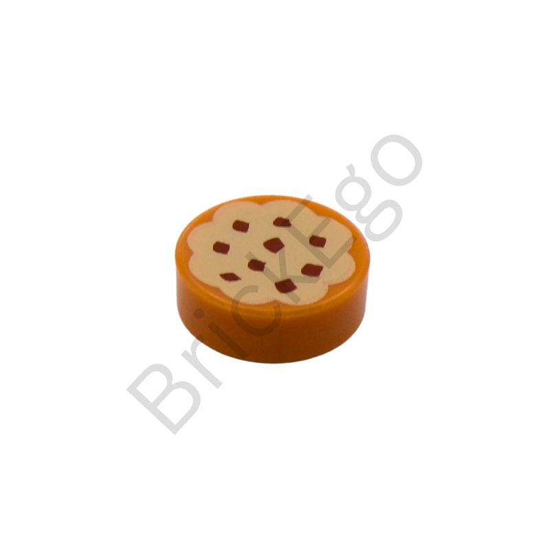LEGO Tile 1 x 1 Round with Cookie Pattern with Choc Chips