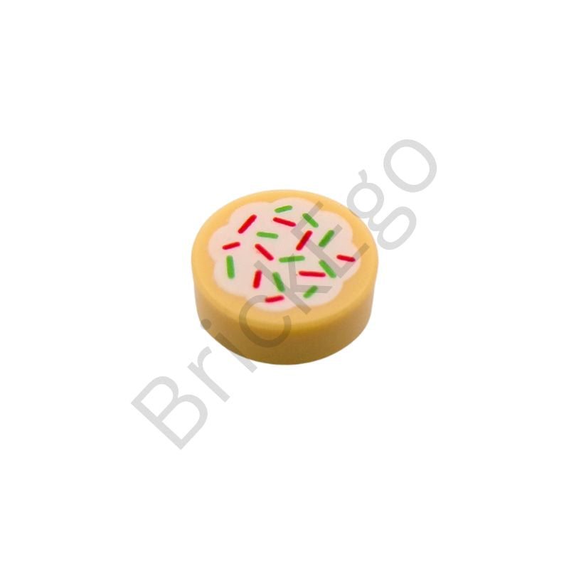 LEGO Tile 1 x 1 Round with Cookie Pattern with Sprinkles