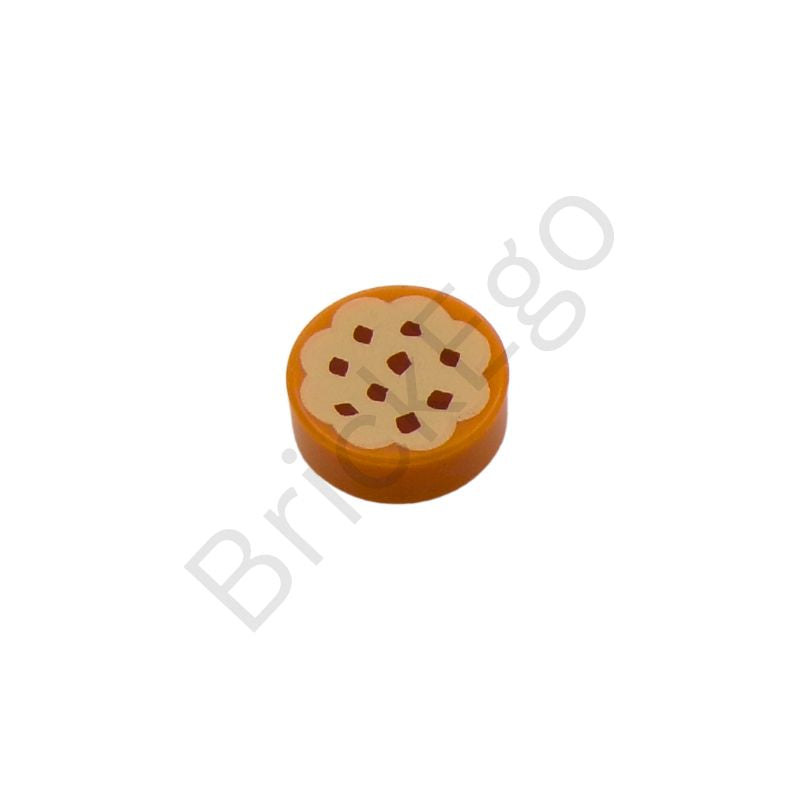 LEGO Tile 1 x 1 Round with Cookie Pattern with Choc Chips