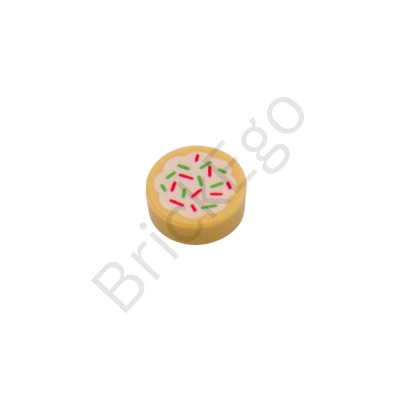 LEGO Tile 1 x 1 Round with Cookie Pattern with Sprinkles