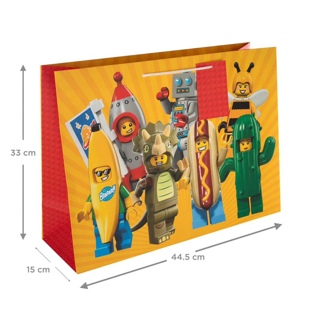 LEGO Mini Figure Icons Extra-Large Gift  Bag - With Gift Tag
