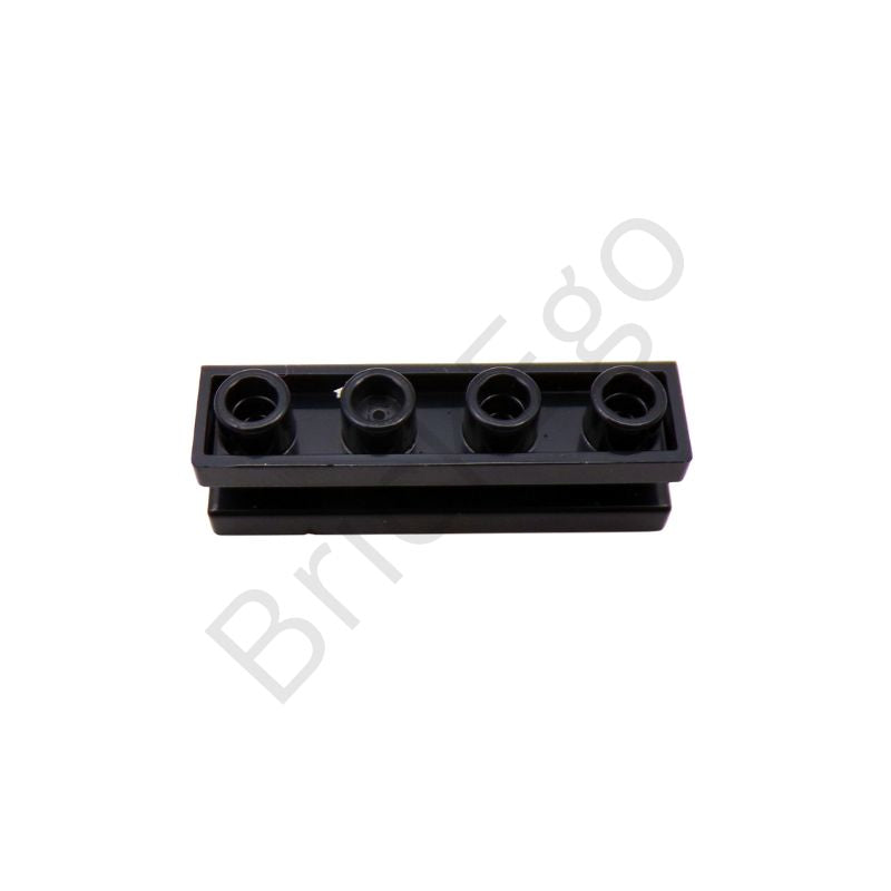 Black plastic building block 