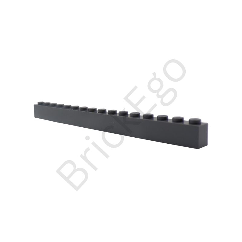 LEGO BRICK 1X16 Replacement Part - 2465 - Dark Stone Grey 