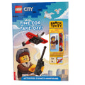 LEGO City toy packaging with a helicopter and airplane model on a light gray background