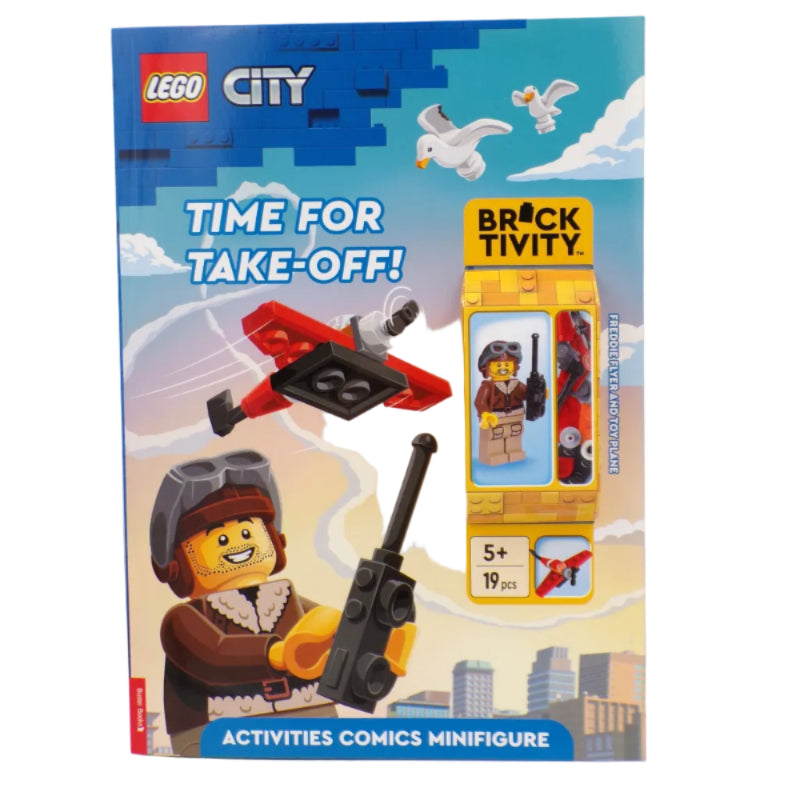 LEGO City toy packaging with a helicopter and airplane model on a light gray background