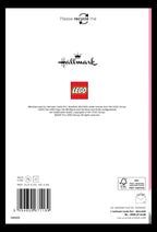 Back of a LEGO box with Hallmark branding and recycling information.