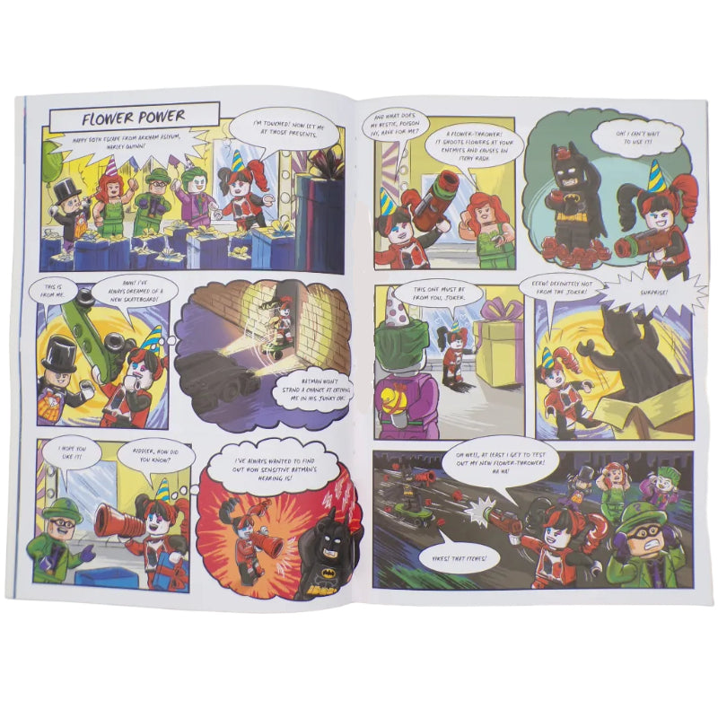 Comic book page with colorful illustrations of characters and text bubbles on a white background