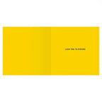 Yellow card with 'LOVE YOU TO PIECES!' text on a white background