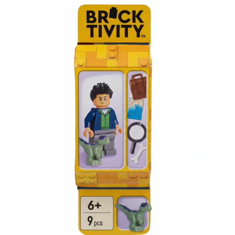LEGO Bricktivity set packaging with character and accessories on a colorful background