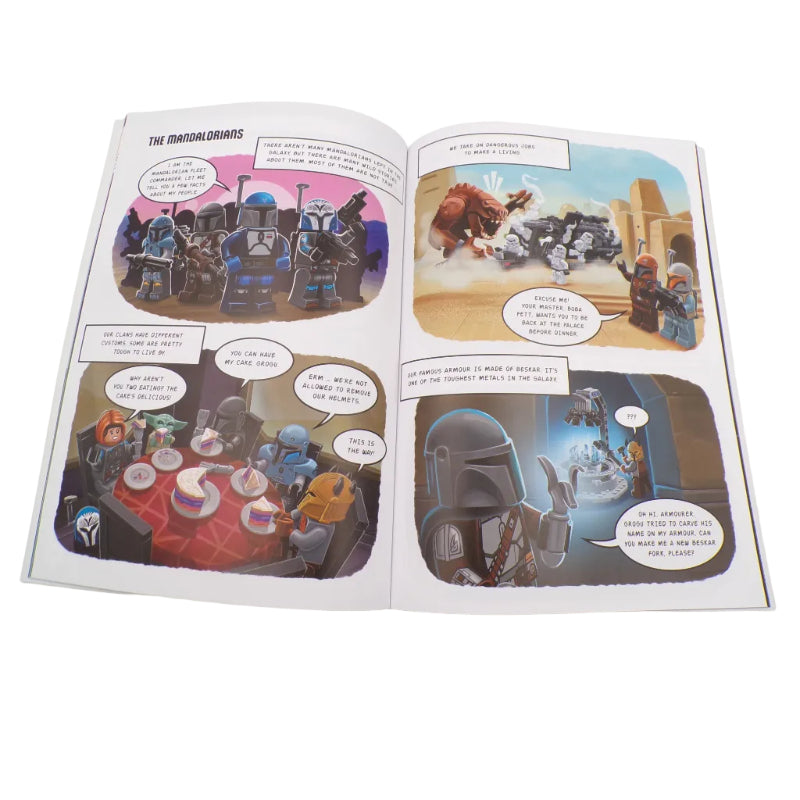 Comic book with LEGO Minifigures on a white background