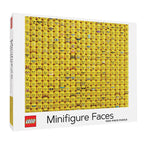LEGO Minifigure Faces puzzle packaging with various yellow faces on a white background