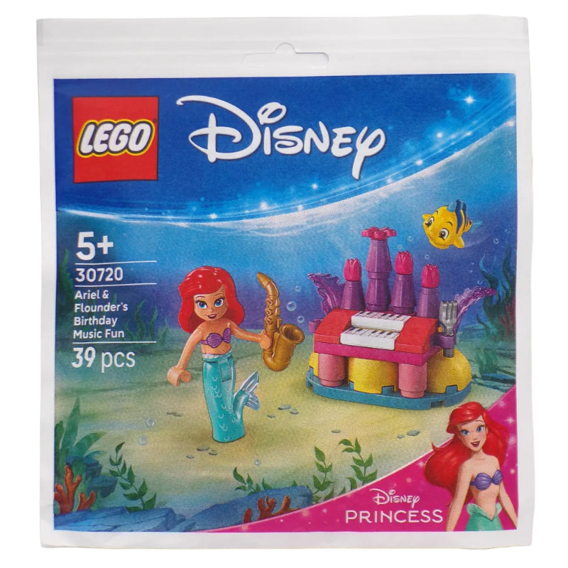 LEGO Disney Princess Ariel packaging with character illustration on a gray background