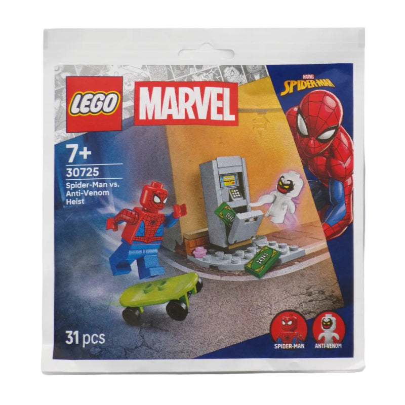 LEGO Marvel Spider-Man toy set packaging on a gray background