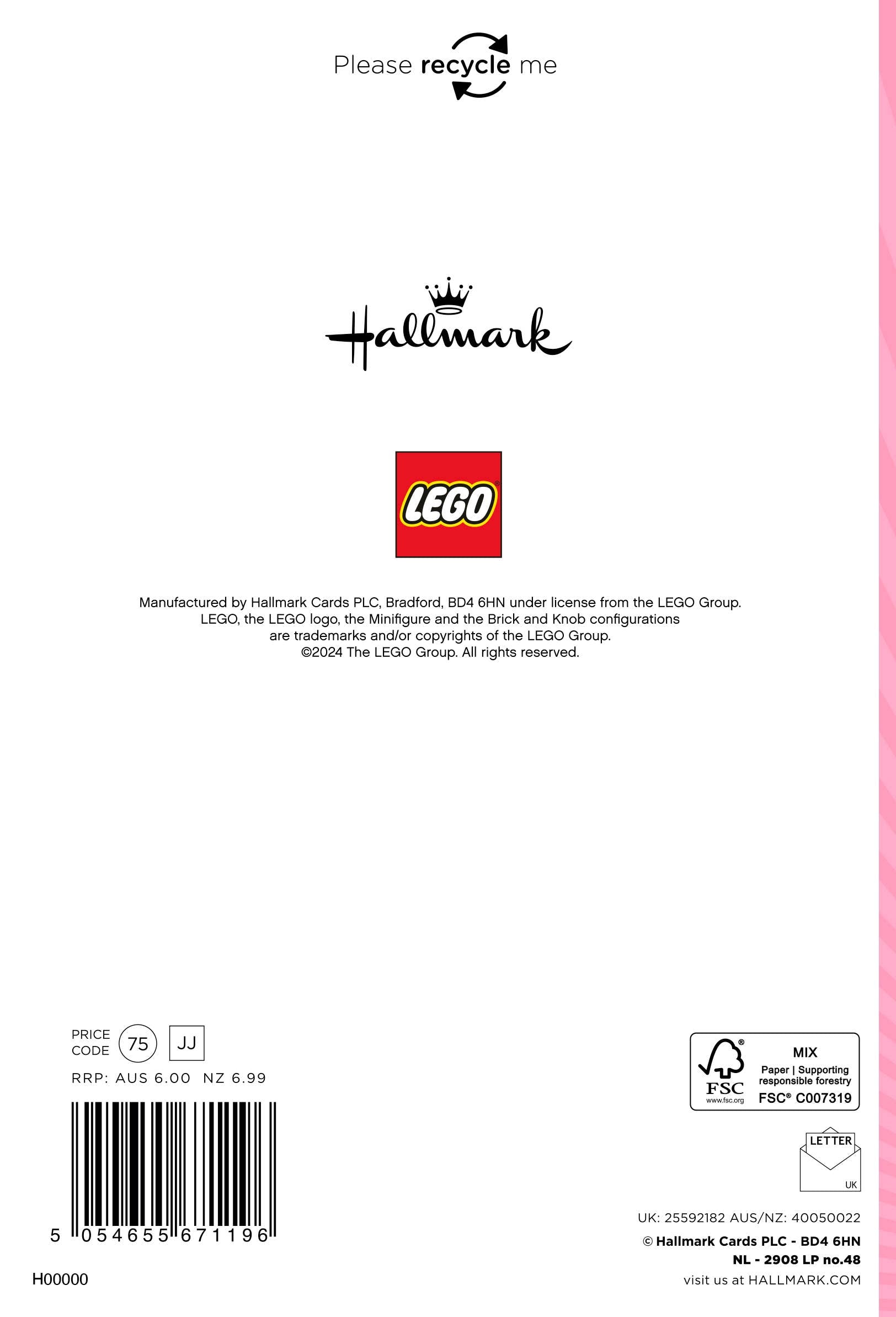 Birthday Card for Granddaughter from the Lego Collection