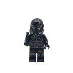 Black and gray superhero figure with helmet on a white background