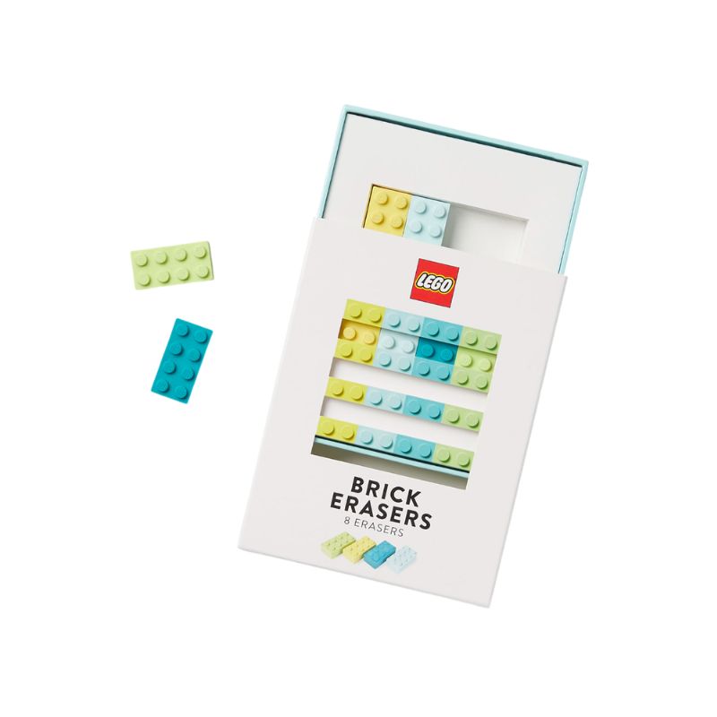 LEGO® Brick Erasers Blue & Green Set Of 8