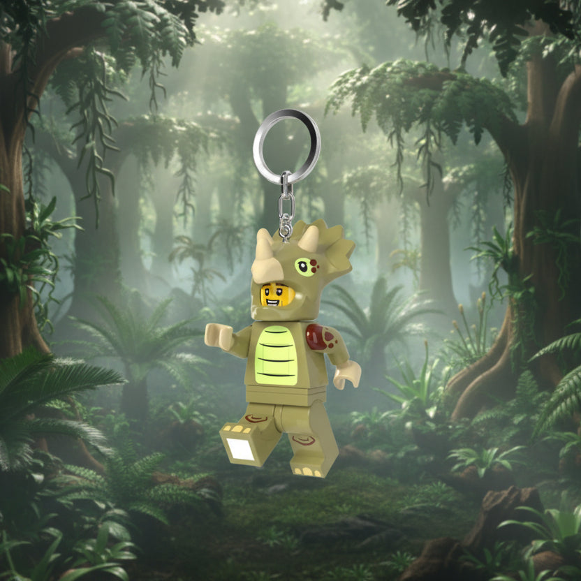 LEGO Iconic Triceratops Costume Guy Key Light LED Keyring Torch