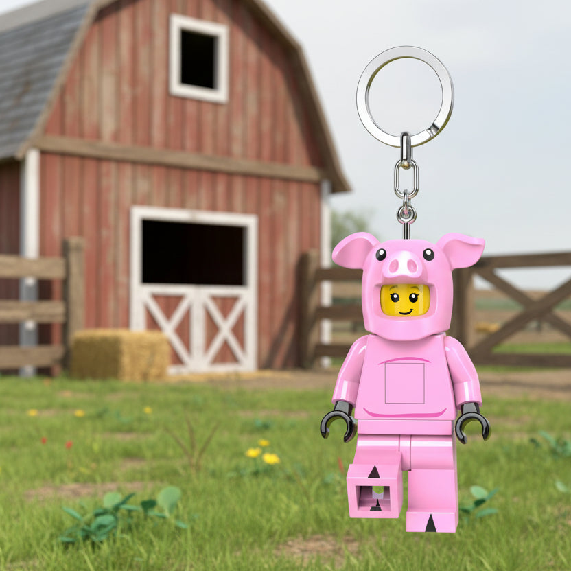 LEGO Iconic Pig Suit Guy Key Light LED Keyring Torch