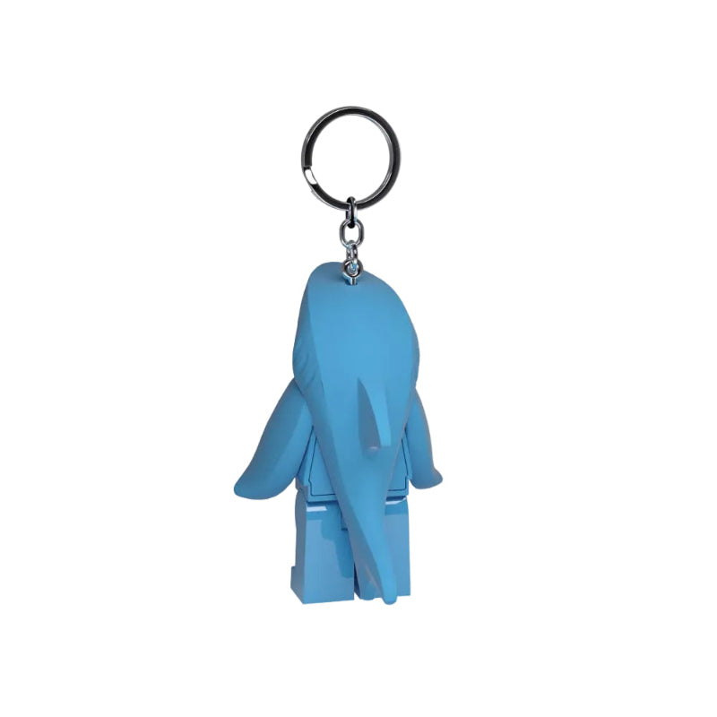 Blue character keychain on a white background