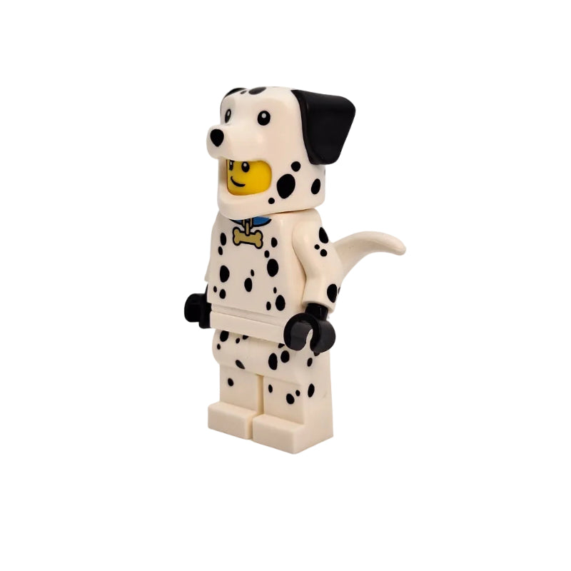 Toy figure of a dalmatian dog with a white background