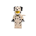 LEGO figure with a dalmatian pattern on a white background