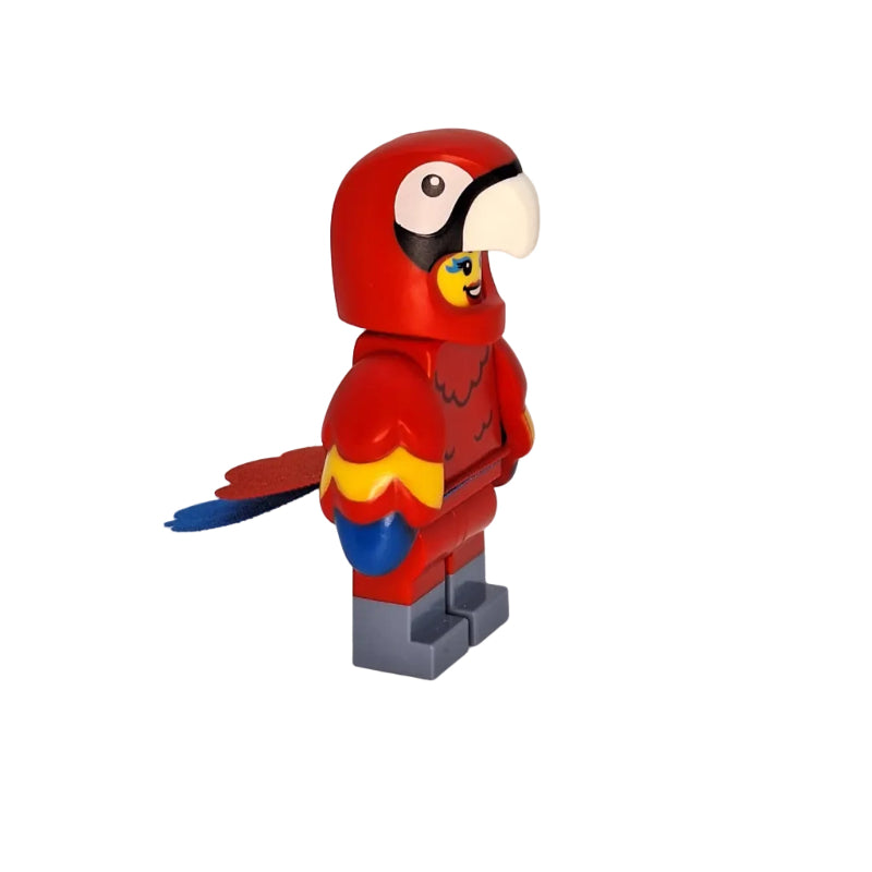 Colorful parrot figure on a white background
