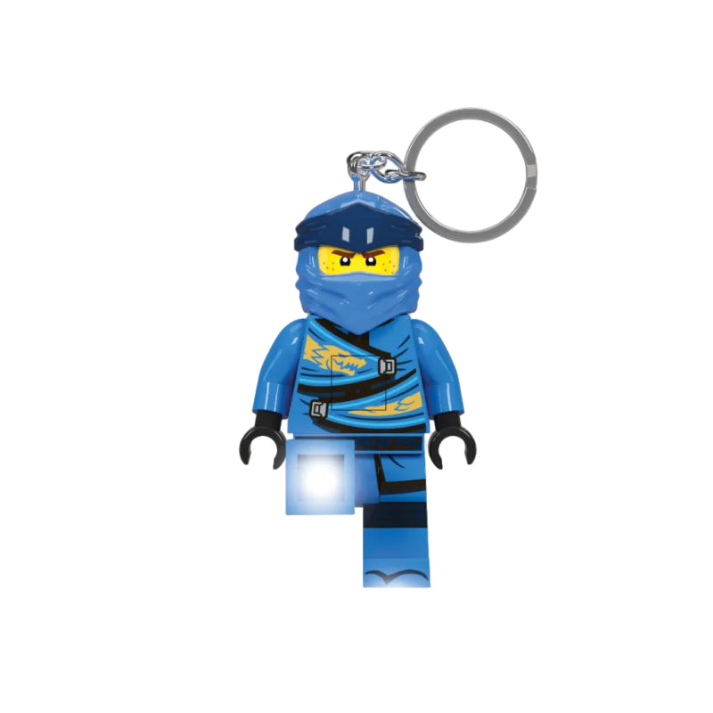 Blue Lego Ninja key light on a white background