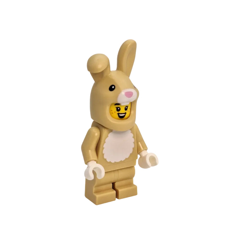 Toy figure of a rabbit with a yellow face on a white background