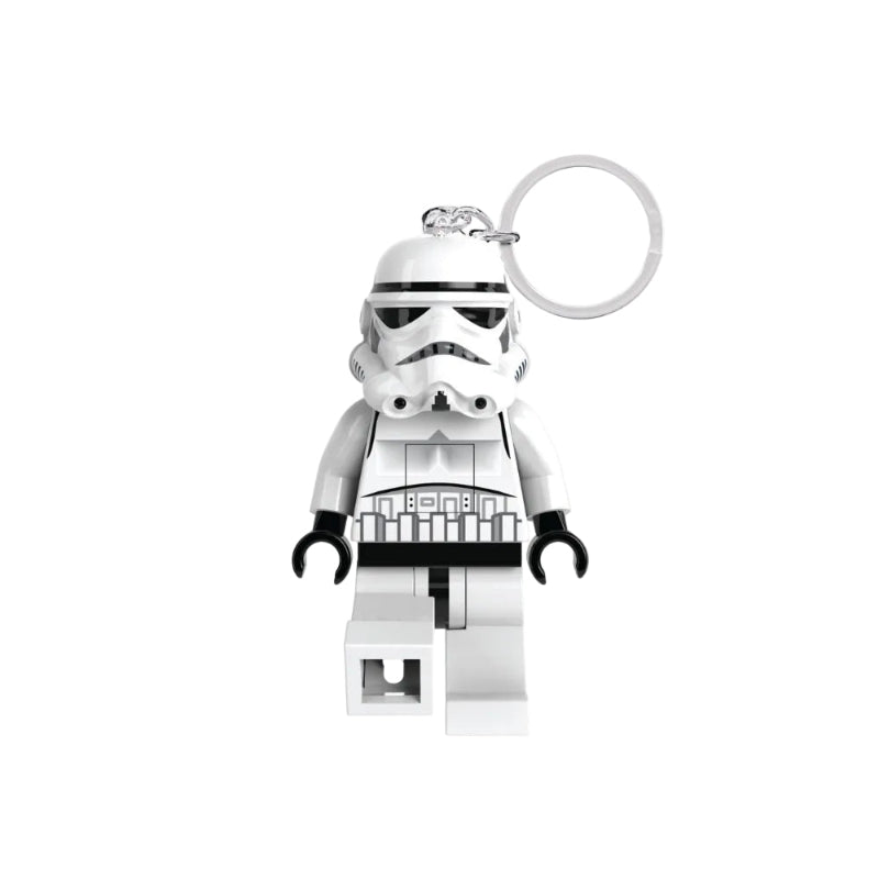 Stormtrooper keychain from LEGO on a white background