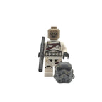 LEGO figure of a character from Star Wars with a helmet on a white background