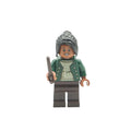 LEGO minifigure with a green coat and hat holding a cane on a white background
